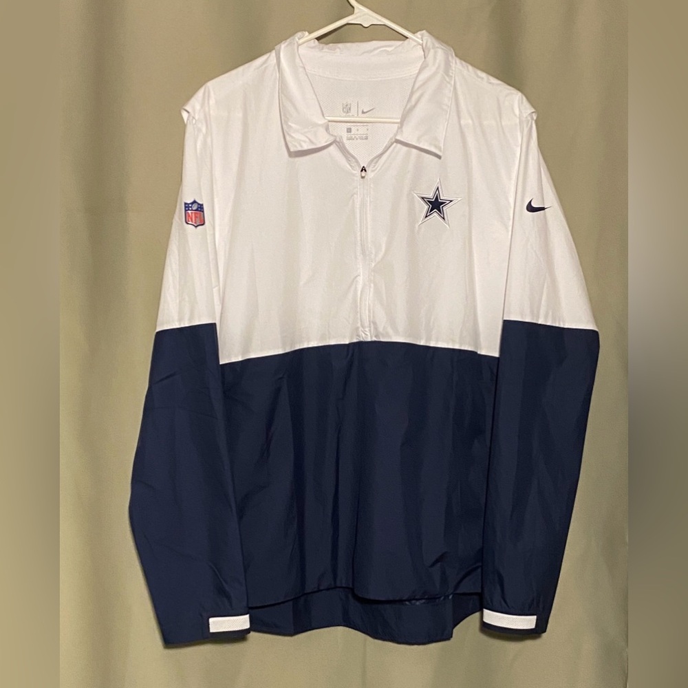 Nike On Field Dallas Cowboys Sideline Coaches Half Zip Jacket Mens Large